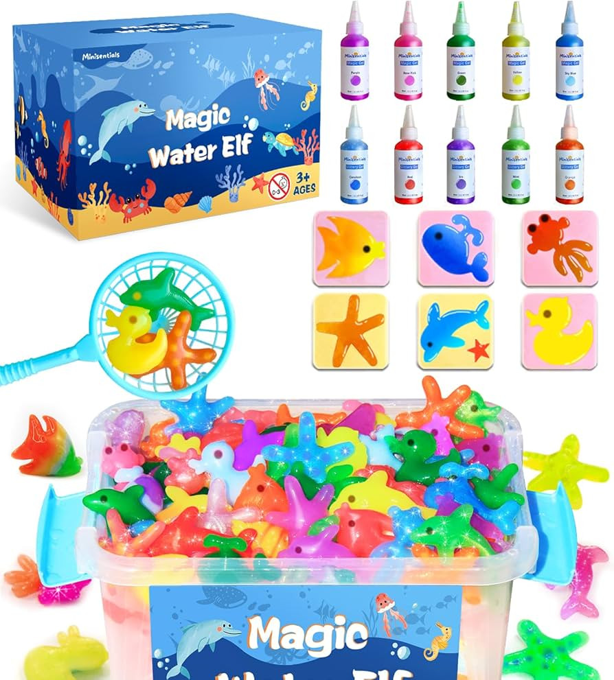 Magic Water Elf Toy Kit - Aqua Elves Water Gel Kit - 10 Colors Magic Water Fairy Gel 6 Molds Squi... | Amazon (US)