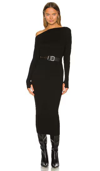 Sweater Knit Slouch Dress in Black | Revolve Clothing (Global)