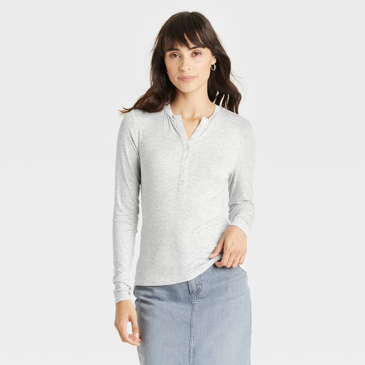 Women's Long Sleeve Henley Neck T-Shirt - Universal Thread™ | Target