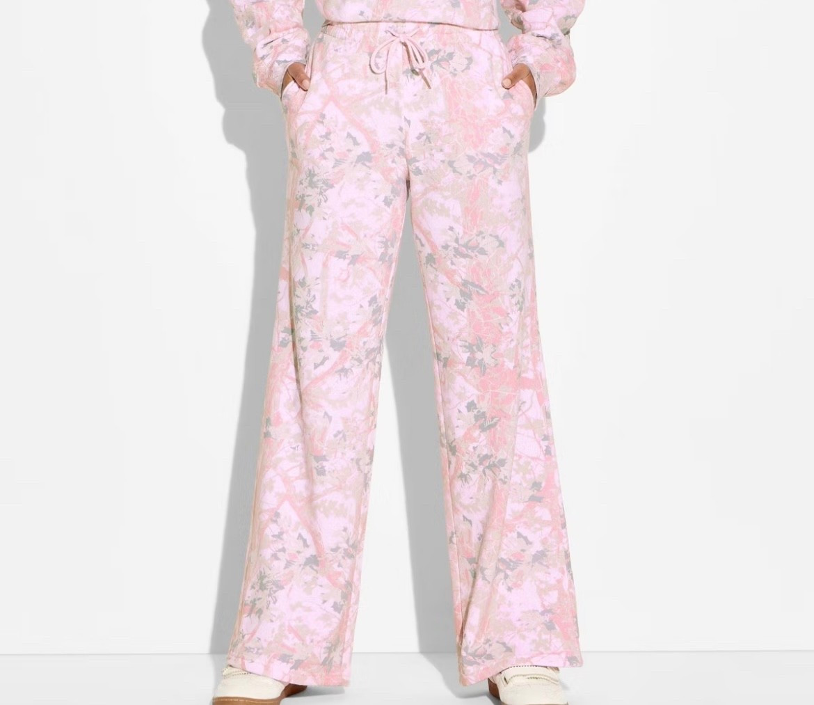 Super cute pink camo flare sweatpants that comes with a matching t shirt or sweatshirt! Will keep you warm , cozy ,and cute all season long! 

#LTKPlusSize #LTKMidsize #LTKPetite