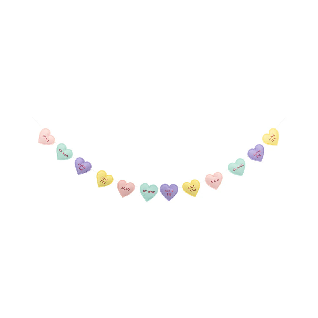 Conversation Hearts Felt Banner | My Mind's Eye