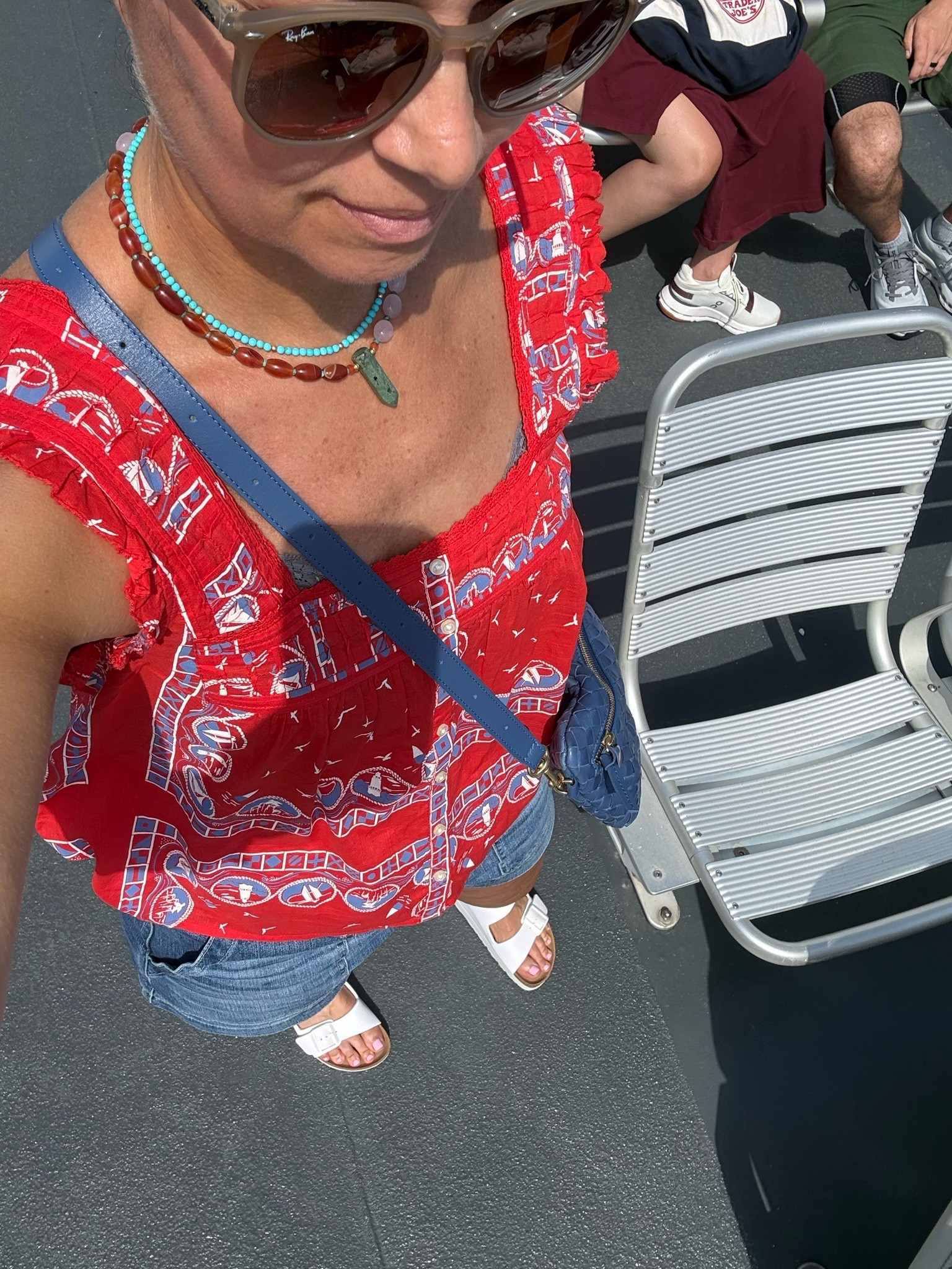 Martha’s Vineyard fit for the Ferry ride over!  I wanted to be comfy and bright!  Love this top from the Great.  Medium Fanny for Clare V. is perfect!

#LTKdayinmylife #LTKgrwm #LTKootd