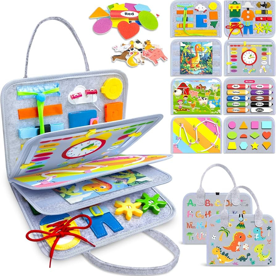 Gojmzo Busy Board Montessori Toys for Toddler Boy Girl Birthday Gifts, Busy Book Sensory Toys for... | Amazon (US)