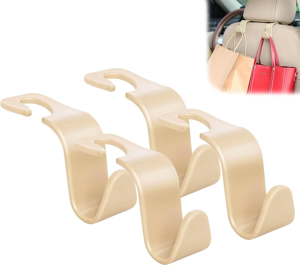 Amooca Universal Multifunctional Car Vehicle Headrest Hook, Organizer Hanger Storage Hook for Bag... | Amazon (US)
