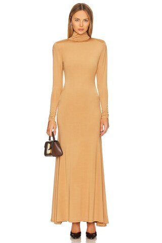 L'Academie Kyma Maxi Dress in Taupe from Revolve.com | Revolve Clothing (Global)