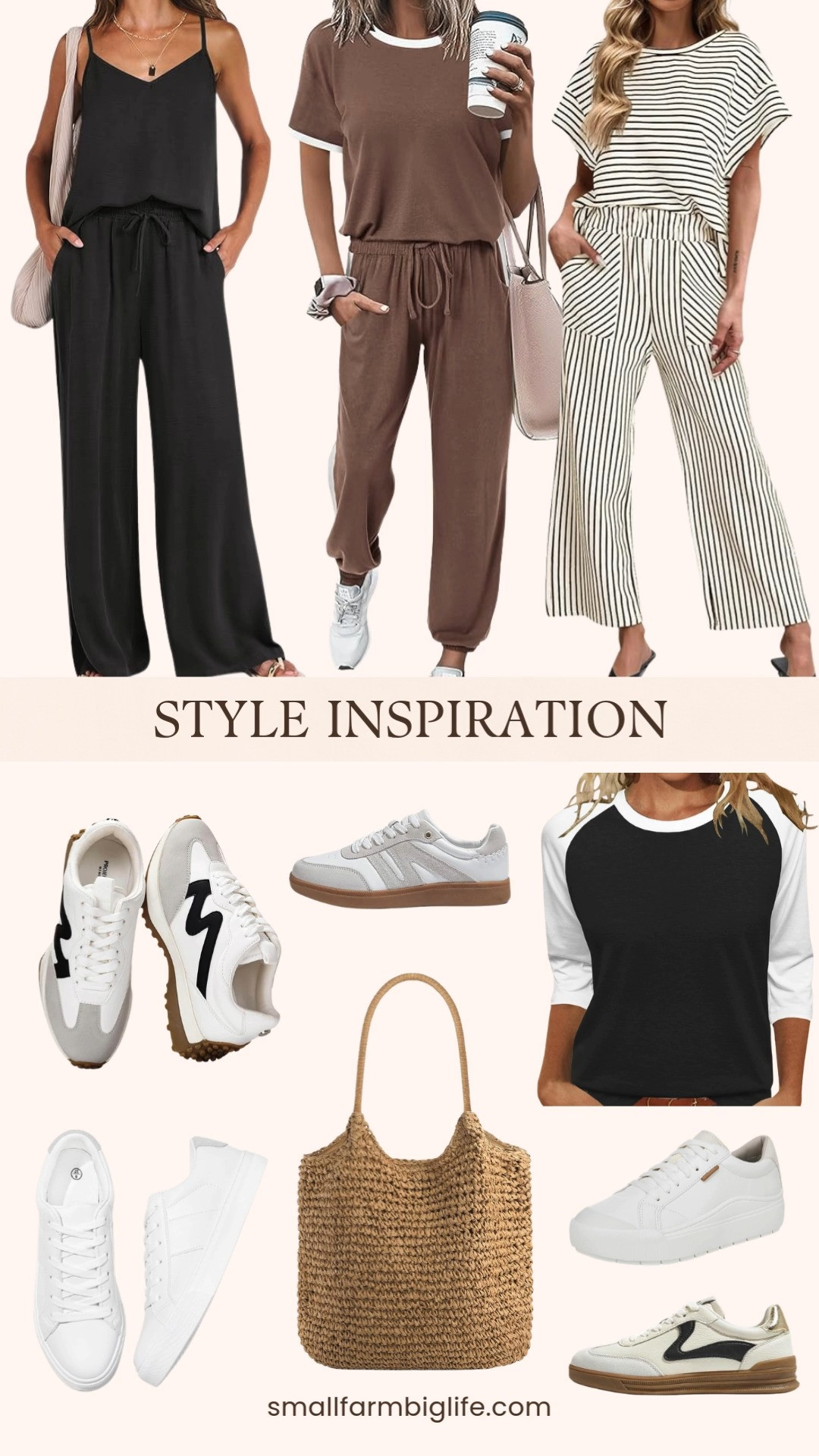 Current Amazon favorites I’m reaching for on repeat 🤍✨

From retro sneakers and classic white trainers to easy 3/4 sleeve tops and comfy two piece sets, these are the pieces that make everyday outfits effortless. Add a woven straw tote and you’ve got that polished but casual look that works for errands, travel, or just real life 👟👜 

 #LTKootd #LTKOver40 #LTKTravel