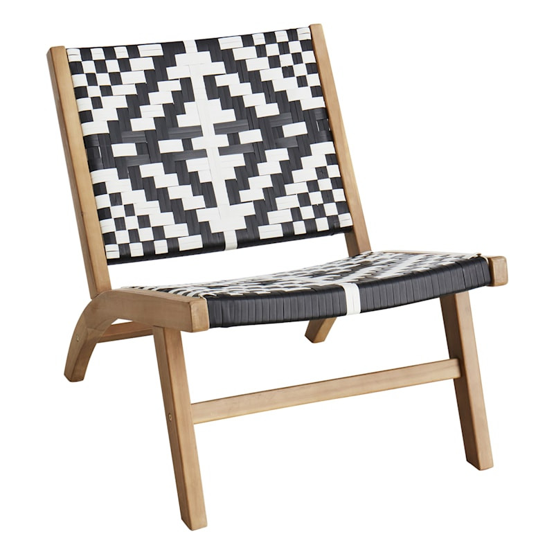 Maya Black & White Armless Patio Chair | At Home