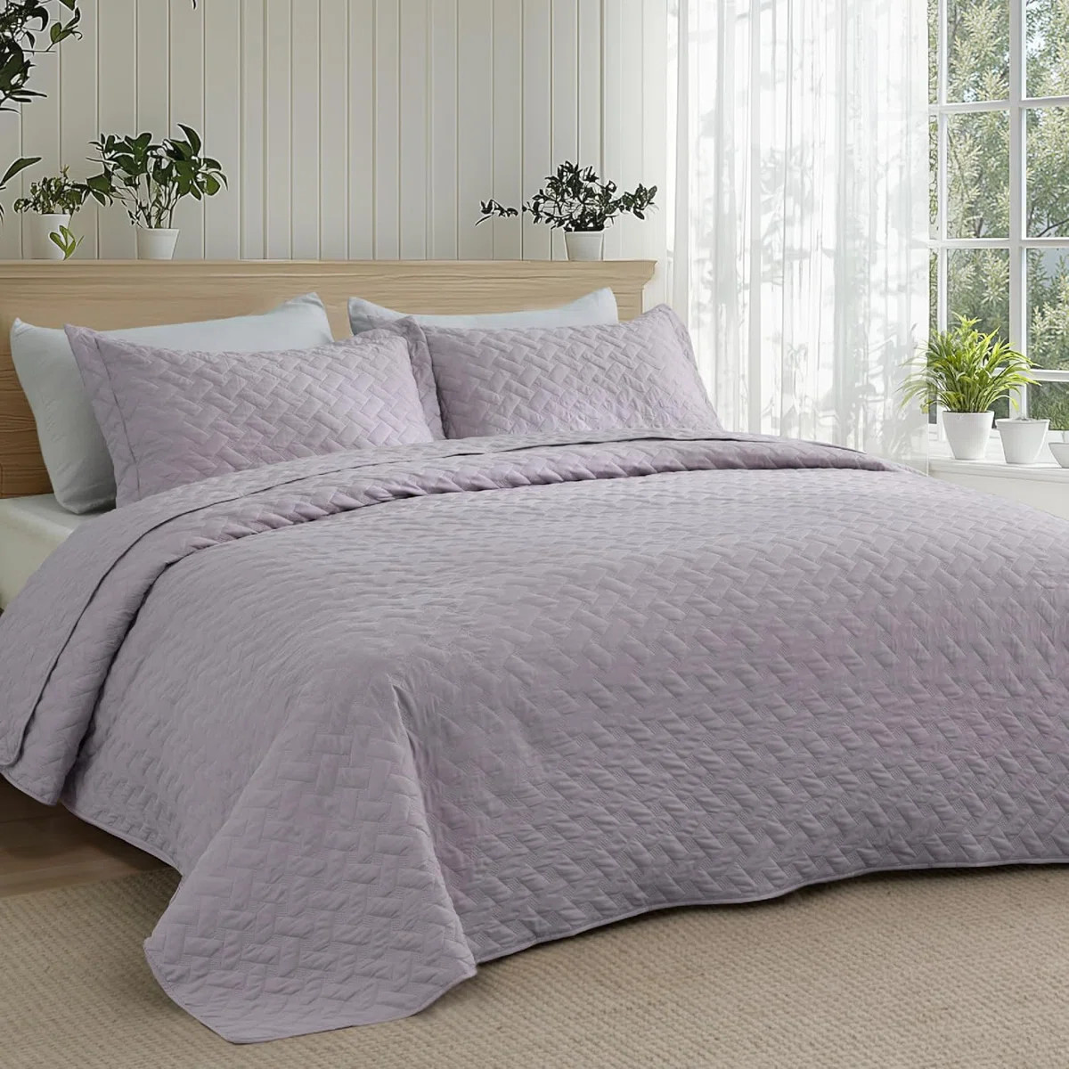 Best Seller Quilted Blanket - Textured Weave Pattern, Airy Lightweight Bed Covering | Wayfair North America