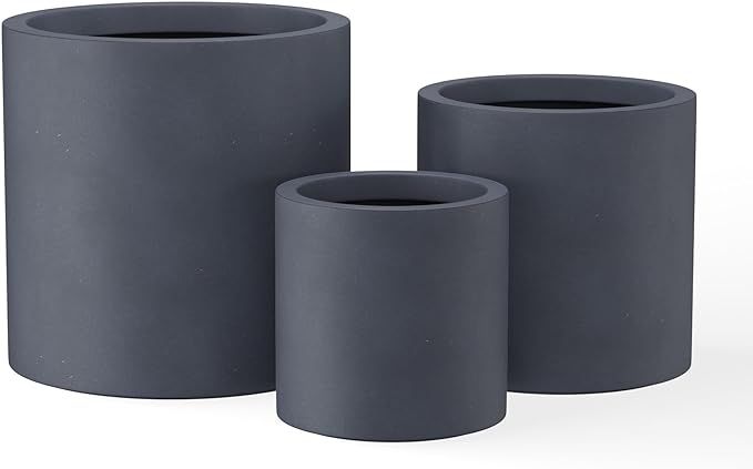 Kante 9.8",12.6",15.7" Dia Round Concrete Planter Set of 3, Modern Style Large Cylindrical Plant ... | Amazon (US)