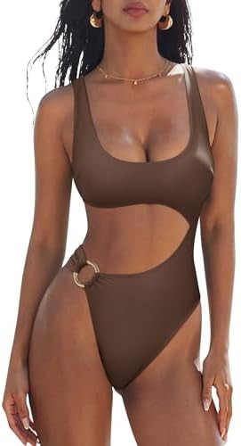 SUUKSESS Women Sexy One Piece Tummy Control Swimsuit Cutout Backless Bathing Suit | Amazon (US)