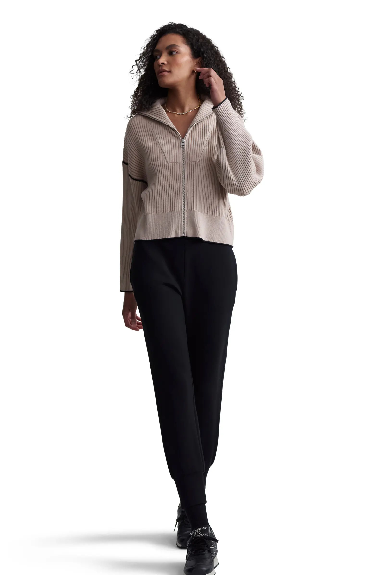 Varley Carmen Rib Knit Zip-Up Cardigan | Nordstrom | Nordstrom