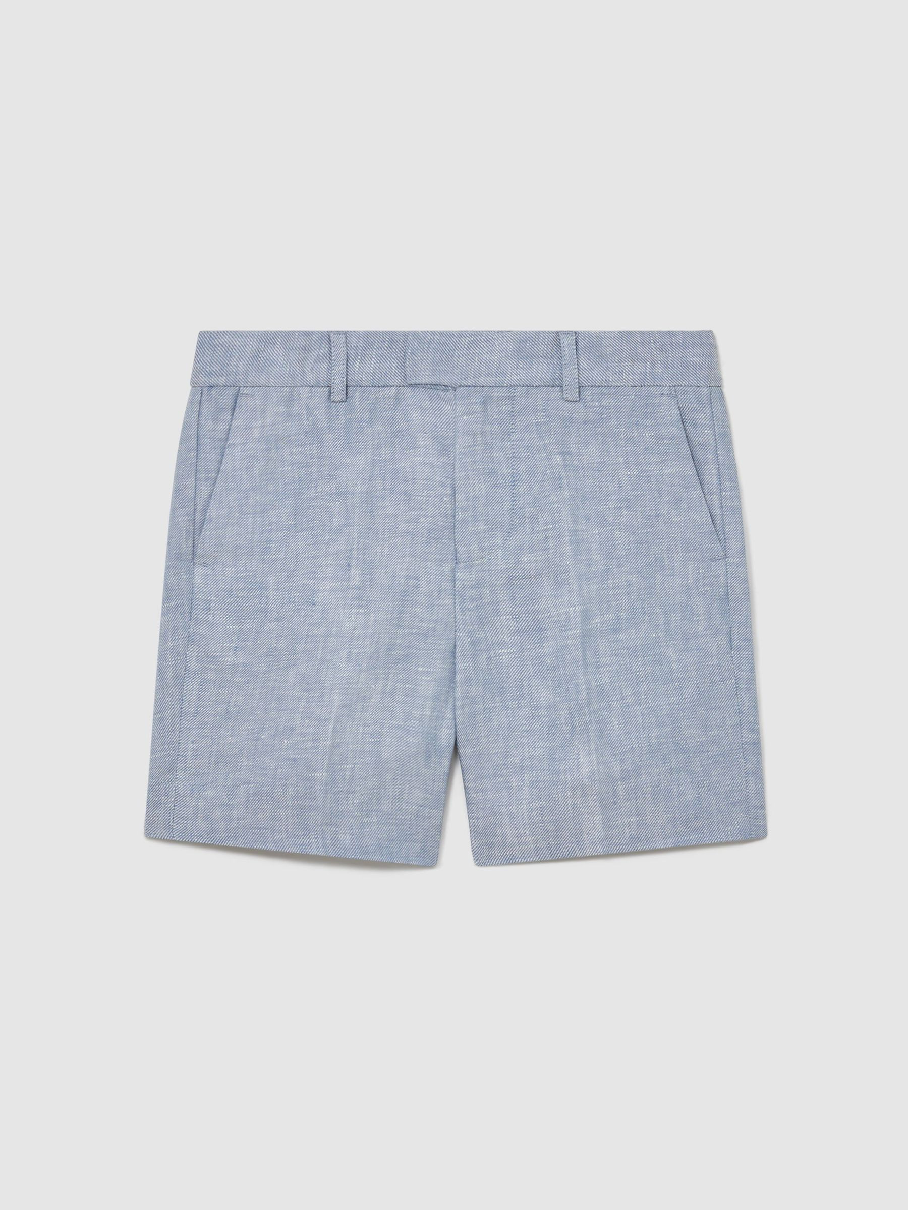 Reiss 3-9 yrs Linen Tailored Shorts in Soft Blue - REISS | Reiss UK
