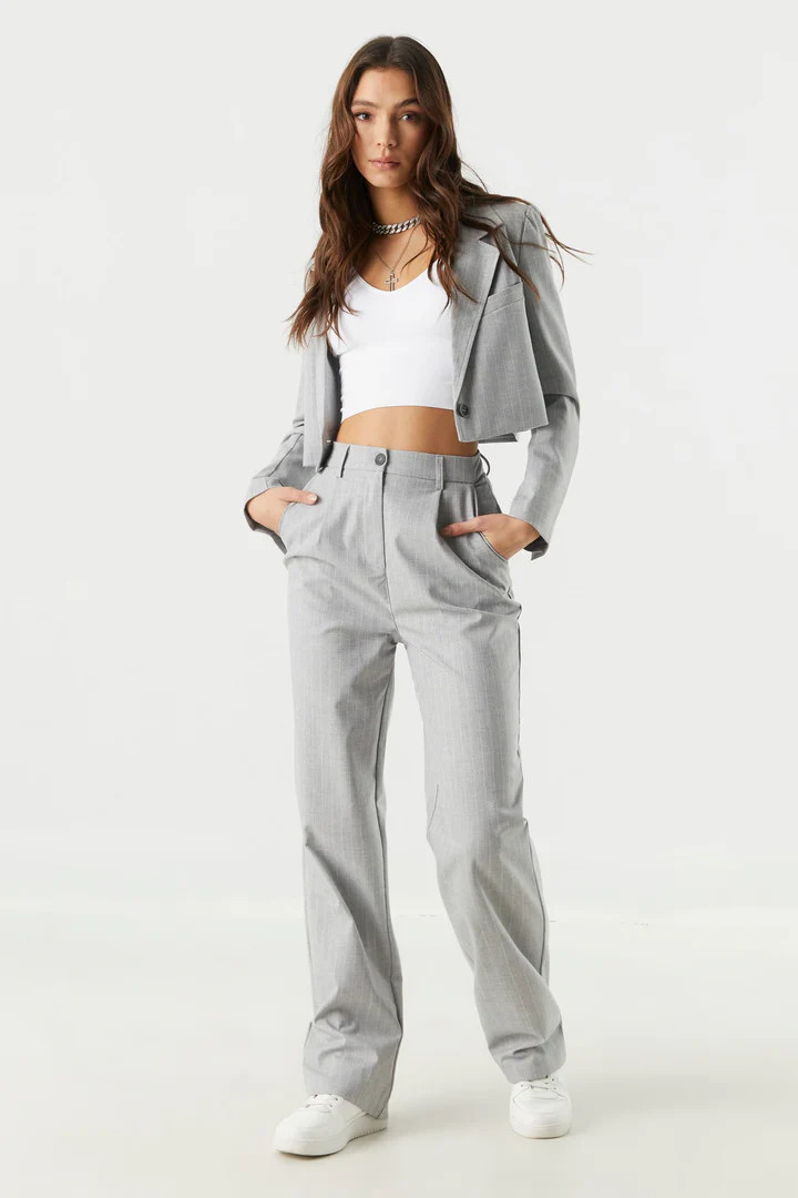 Pinstripe Straight Leg Dress Trouser | Urban Planet
