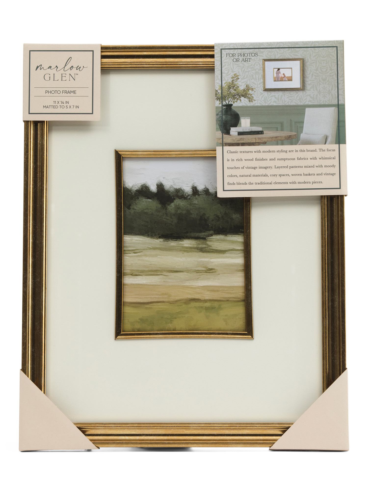 11x14 Matted To 5x7 Metallic Wide Matte Wall Portrait Frame | TJ Maxx