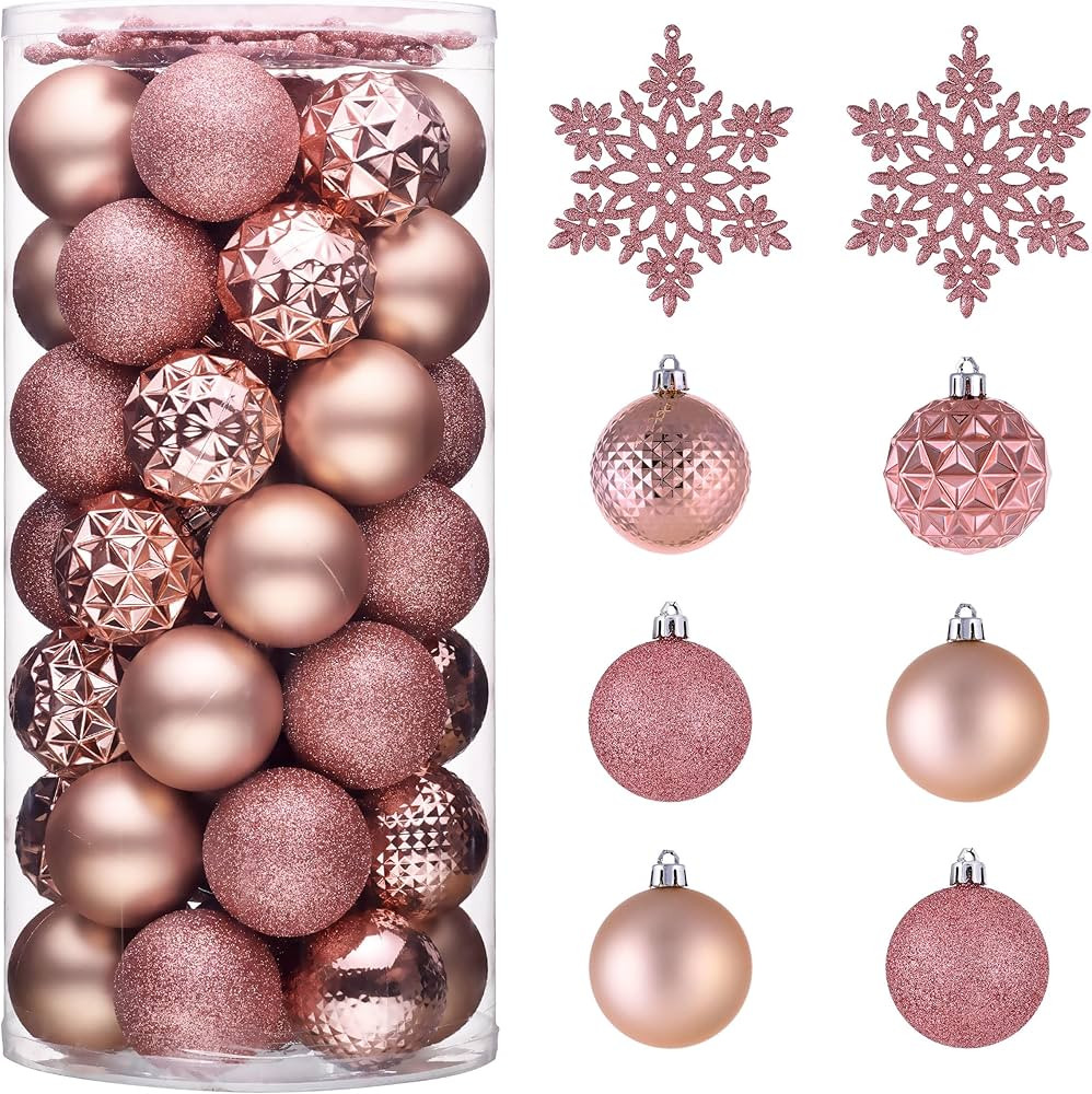 Valery Madelyn Christmas Tree Decorations Ornament Set for Fall Halloween, 50ct 2.36 Inches Pink ... | Amazon (US)