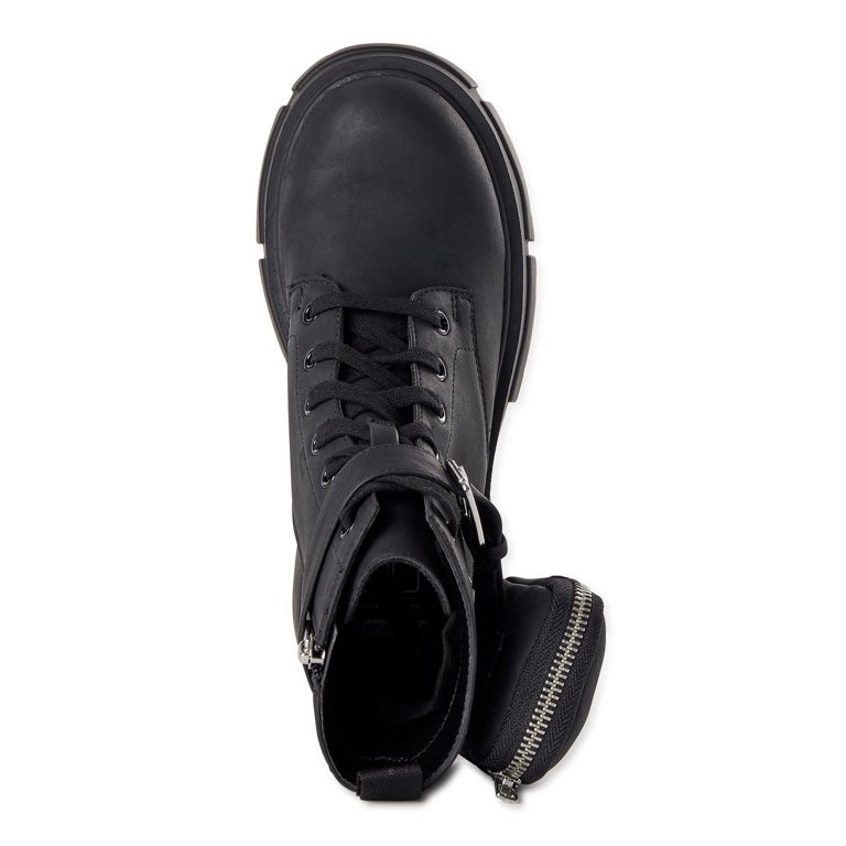 No Boundaries Women's Lug Combat Boots with Side Pouch | Walmart (US)