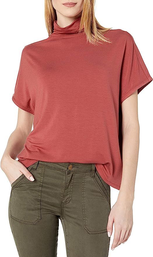 Daily Ritual Women's Soft Rayon Jersey Oversized Short-Sleeve Funnel Neck Shirt | Amazon (US)