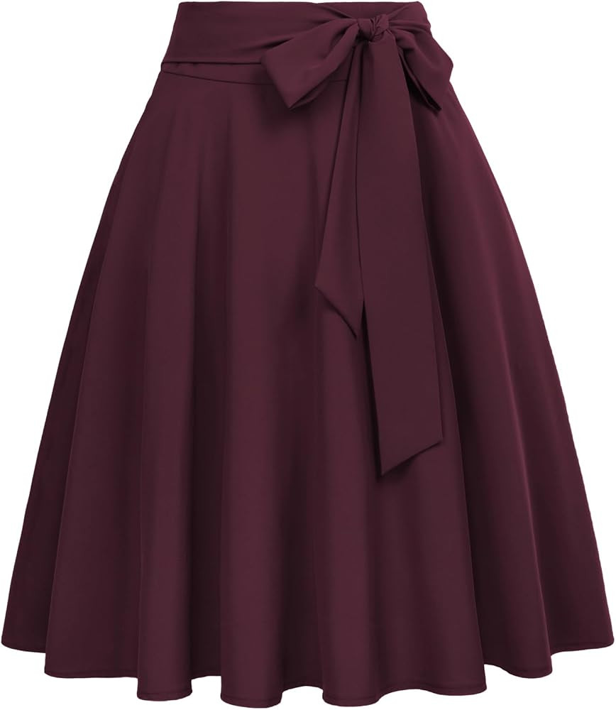 Belle Poque Women High Waisted A Line Skirt with Pockets | Amazon (US)