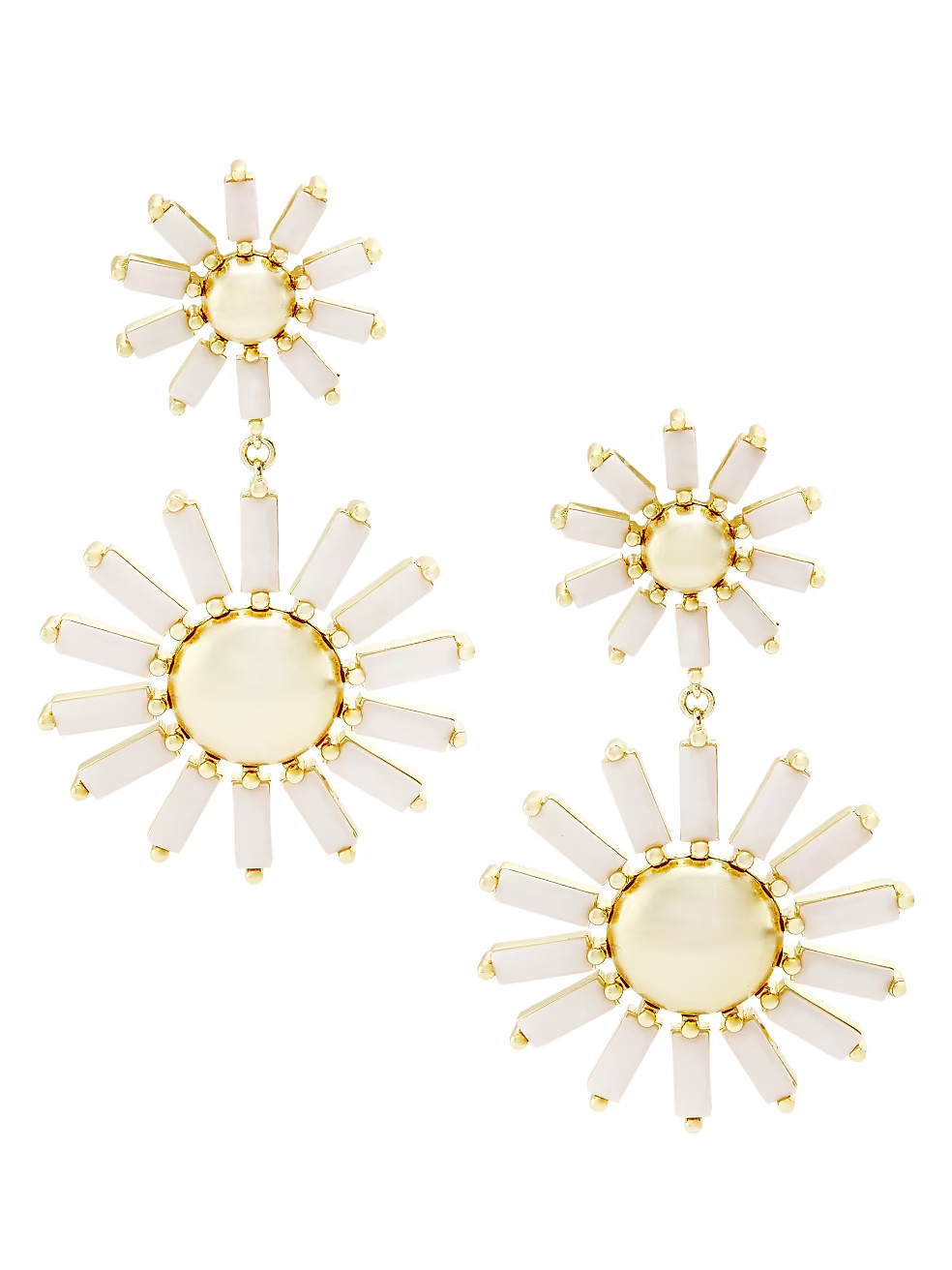 Madison 14K-Gold-Plated & Glass Daisy Drop Earrings | Saks Fifth Avenue