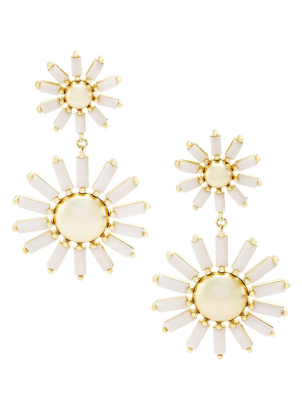 Madison 14K-Gold-Plated & Glass Daisy Drop Earrings | Saks Fifth Avenue