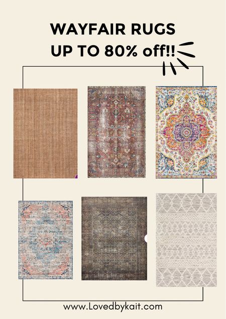 Wayfair is having so many great deals right now!! Rugs are up to 80% off! I love these boho rugs, old school classic rugs and trendy cozy farmhouse rugs 

#LTKhome #LTKsalealert #LTKfamily