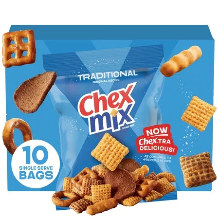 Chex Mix Snack Mix, Traditional Original Recipe, Multipack, 10 Ct, 17.5 oz | Walmart (US)
