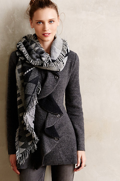 Ruffled Wool Sweatercoat | Anthropologie (US)