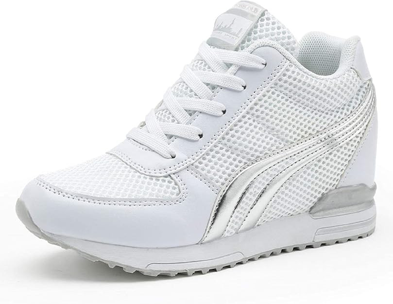 AONEGOLD Women's Platform Sneakers Wedges High Top Lace Up Shoes Increase Fashion Sneakers for Wo... | Amazon (US)