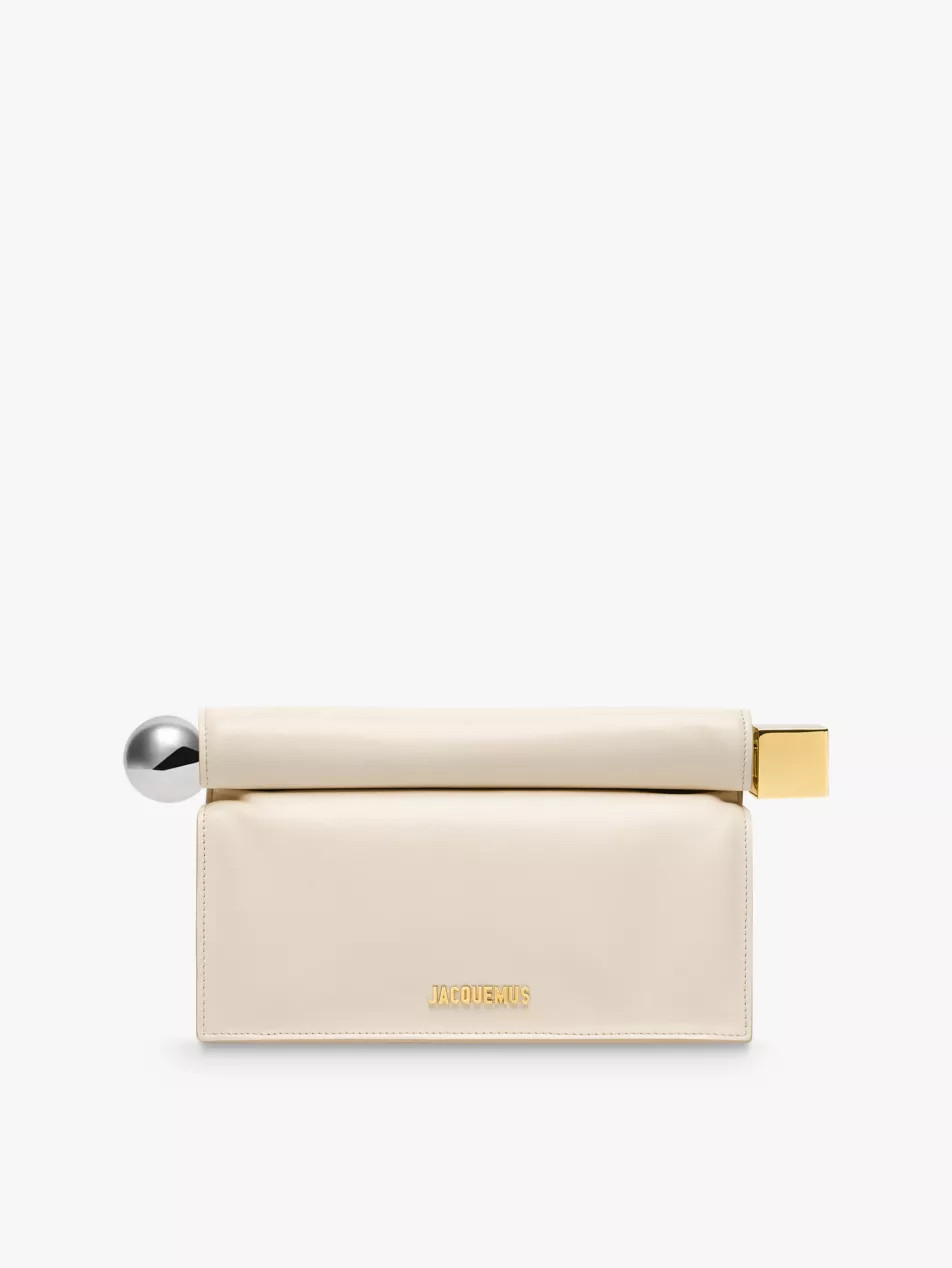 La Pochette Rond Carré leather clutch bag | Selfridges