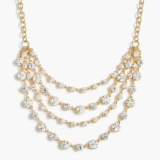 Four-layer crystal statement necklace | J.Crew Factory