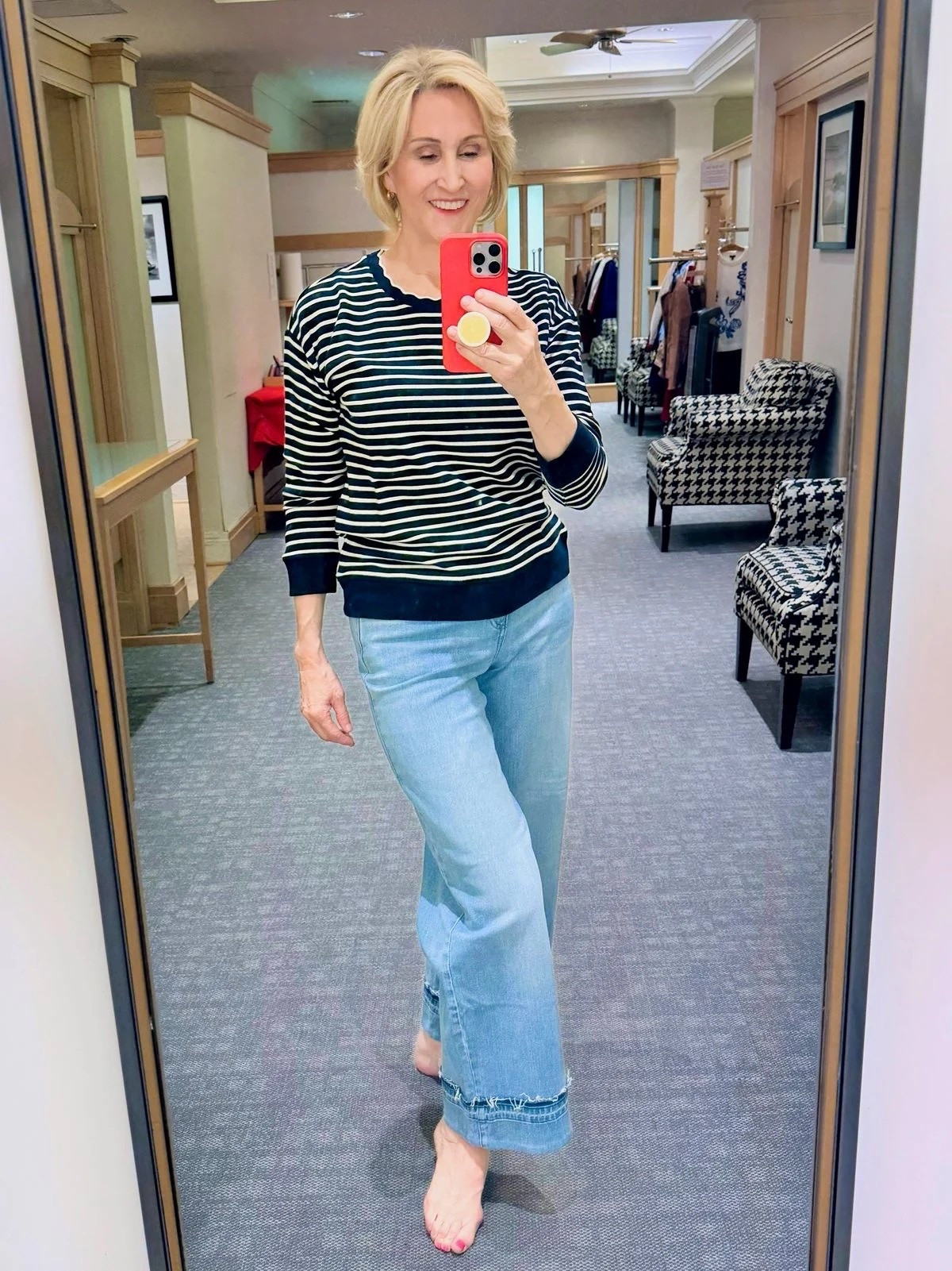 There’s just something about sailor stripes that always feels effortlessly chic ⚓️🤍 Paired with trouser jeans, this Talbots look is one of those easy outfits I can wear on repeat. And the 50% off Memorial Day weekend markdown made it even more of a yes for me ✨

#LTKSaleAlert #LTKOver40 #LTKSeasonal