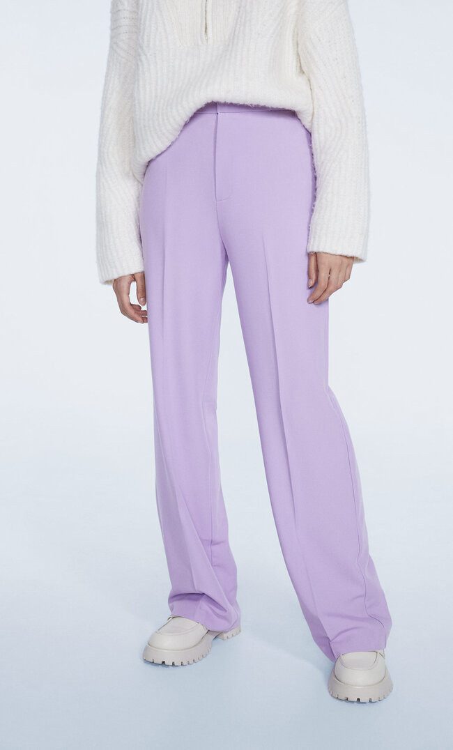 Pantalon taille rabattue - Mode femme | Stradivarius France | Stradivarius (FR)