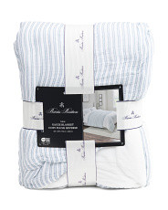 Reversible Pin Striped Gauze Blanket | Marshalls