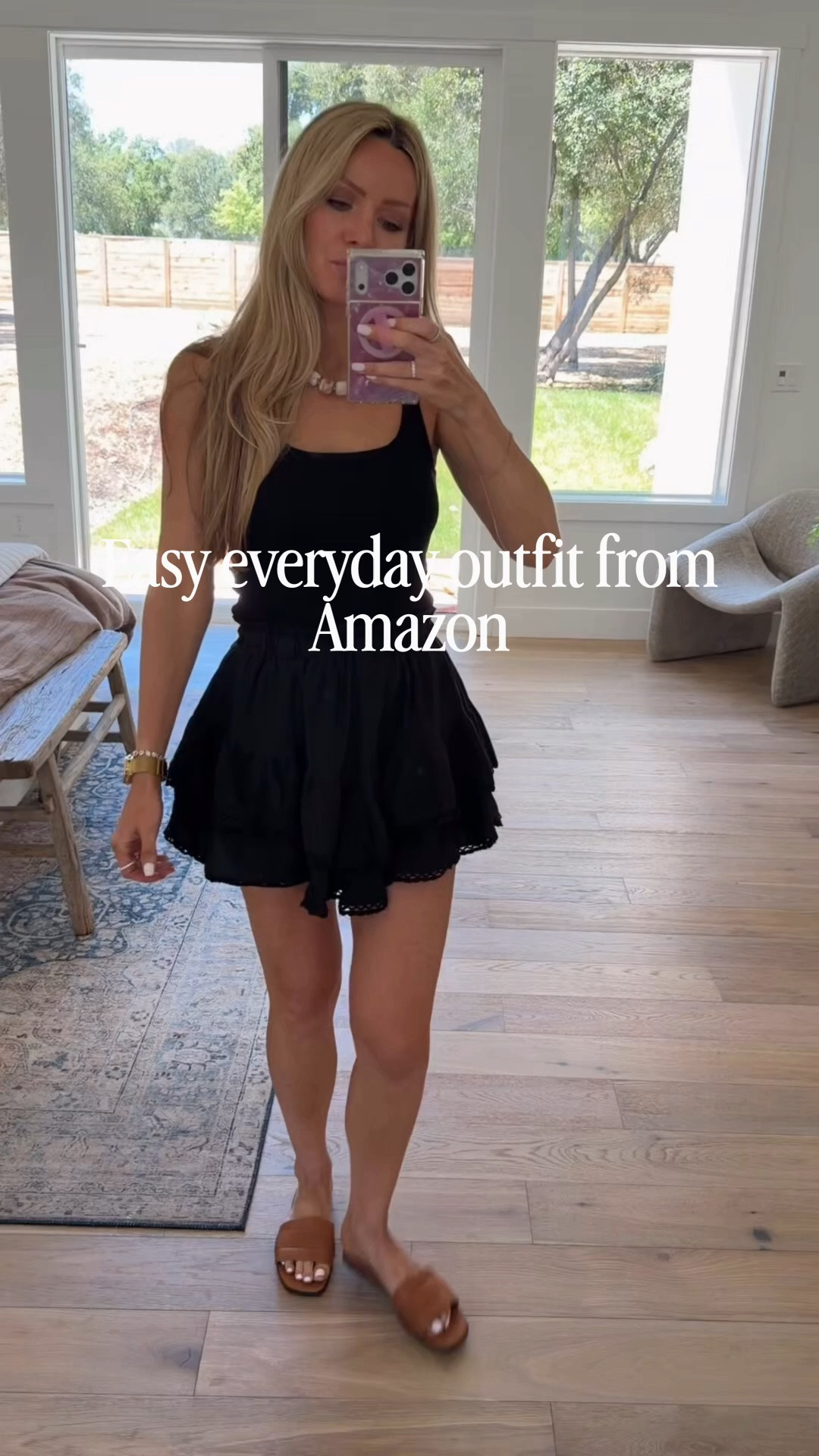 My favorite Amazon outfit right now. 🙌
Comment AMAZON and I’ll send you all the details 

Ruffle skirt with Built-in shorts ✔️
Soft ribbed tank Removable bra pads ✔️
Comfortable ✔️
Cute ✔️

This is exactly the kind of outfit I wear on repeat all summer long.

Would you wear this? ☀️

#AmazonFashion #AmazonFinds #SummerStyle #MomStyle #AffordableFashion