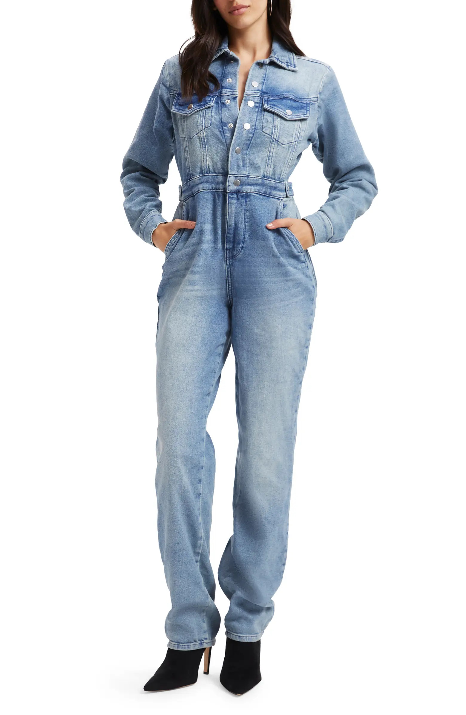 Long Sleeve Denim Jumpsuit | Nordstrom