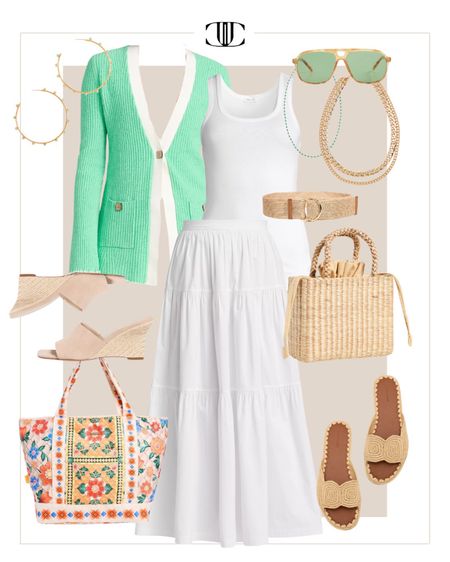 One item five different ways!

White skirt, maxi skirt, cardigan, sandals, sunglasses, sun hat, tank top, summer outfit, casual outfit, easy outfit 

#LTKshoecrush #LTKover40 #LTKstyletip