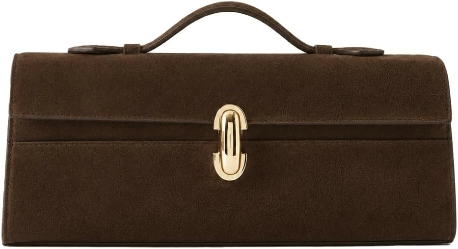 Suede Clutch for Women Luxury Small Tote Chic Handbag Work Purses | Amazon (US)