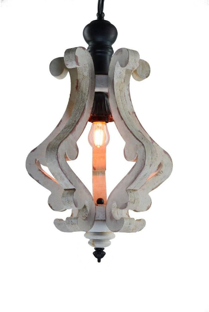 A&B Home DS35539 Harper 1-Light Wood & Metal Chandelier, 12.5" x 12.5" x 21" | Amazon (US)