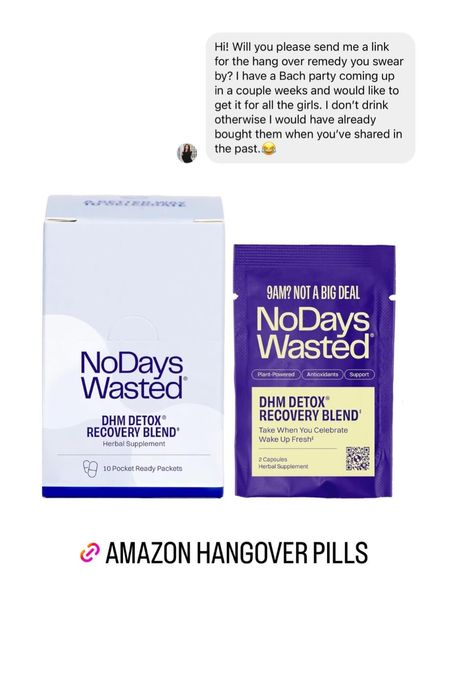 Hangover pills from Amazon
