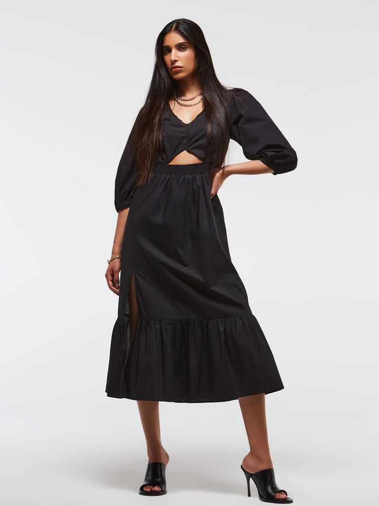 Rhodes Poplin Cut Out Midi Dress | French Connection (US)
