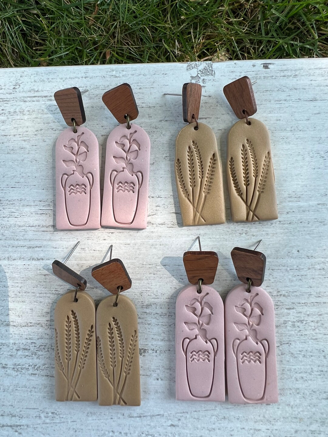 Neutral Stamped Earrings - Etsy | Etsy (US)
