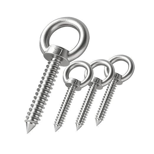 4 Inch Heavy Duty Screw Eyes Hooks ，4Pcs Self Tapping Eyelet Screw Eye Bolt，Load Capacity 500... | Amazon (US)