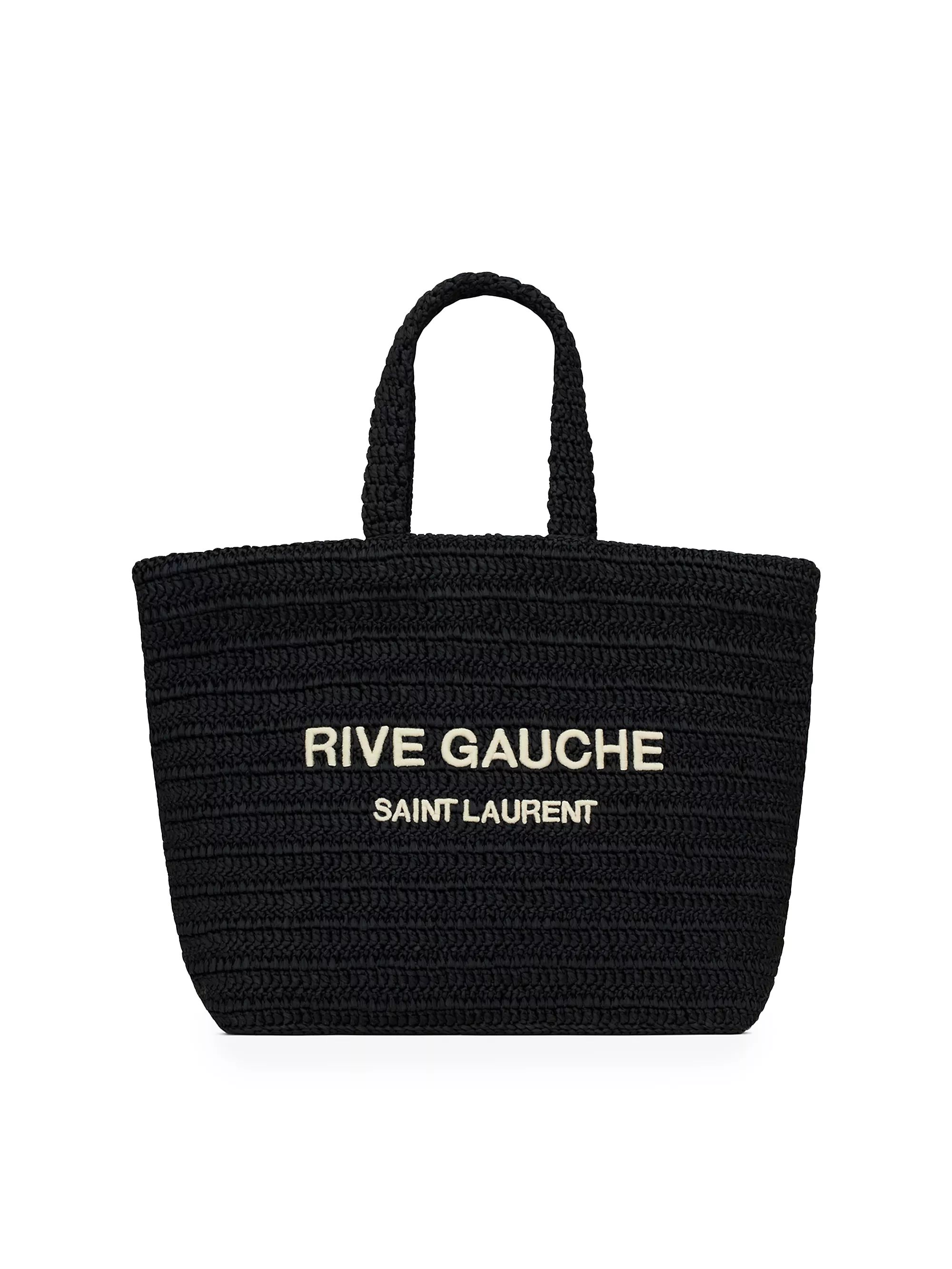 Shop Saint Laurent Rive Gauche Raffia Crochet Bag | Saks Fifth Avenue | Saks Fifth Avenue