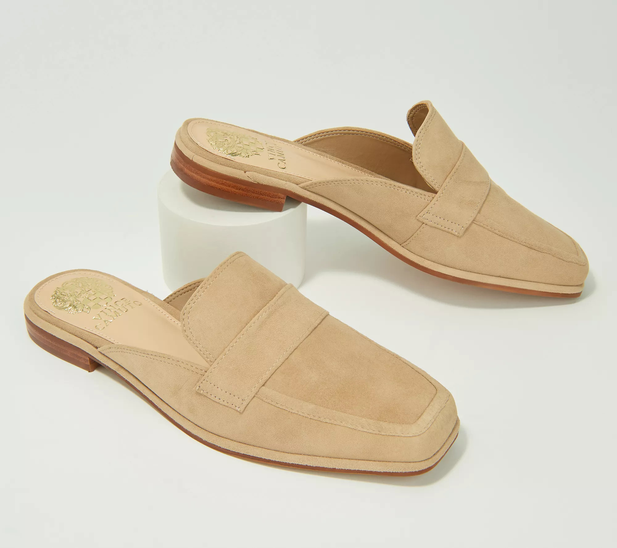 Vince Camuto x Fashion Jackson Leather Mules - Relondie - QVC.com | QVC