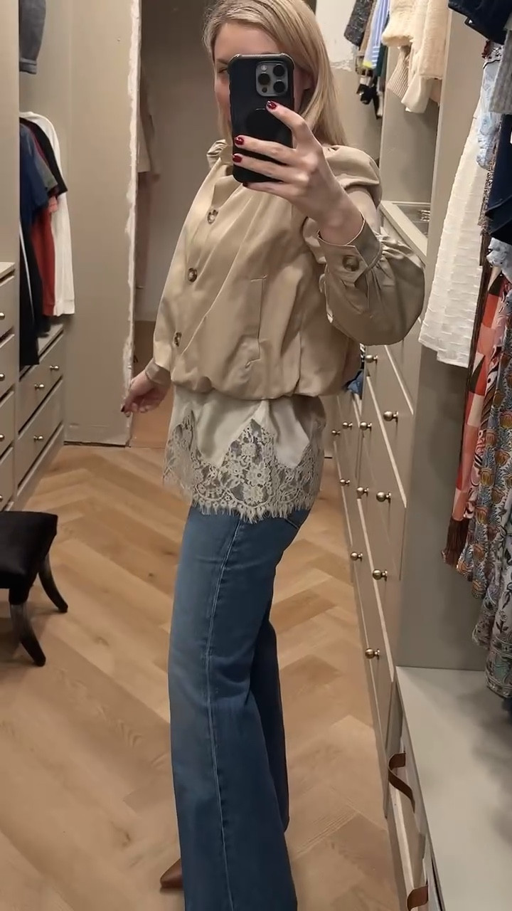 Cropped trench with silk lace trim tank

Spring outfit 

#LTKootd #LTKSeasonal #LTKNYFW