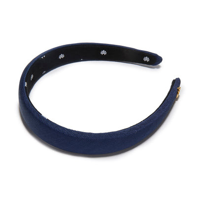 NAVY CHARLOTTE MOIRE HEADBAND | LELE SADOUGHI