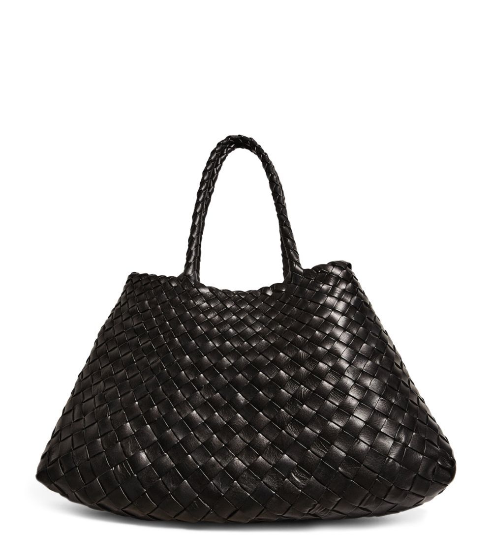 Small Leather Woven Santa Croce Tote Bag | Harrods