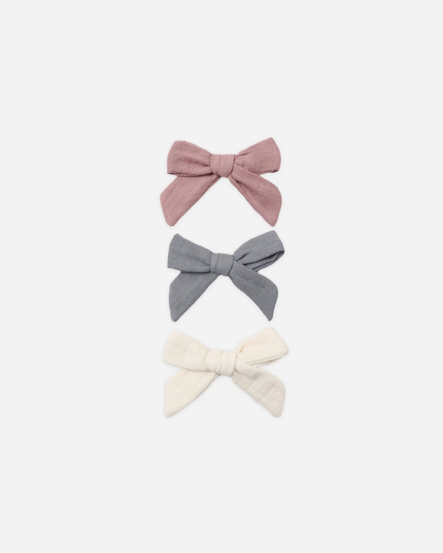 Bow W. Clip, Set Of 3 Mulberry, Slate, Natural | Rylee + Cru