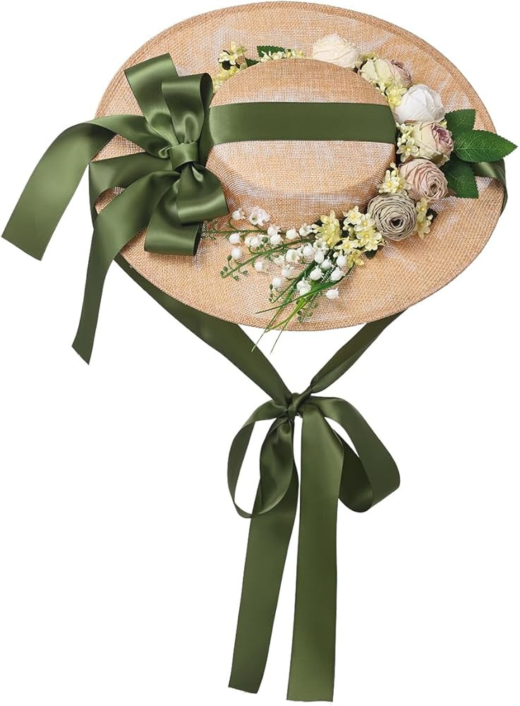 COSDREAMER Victorian Hat Womens Girls Tea Party Hats Vintage Flowers Flat | Amazon (US)