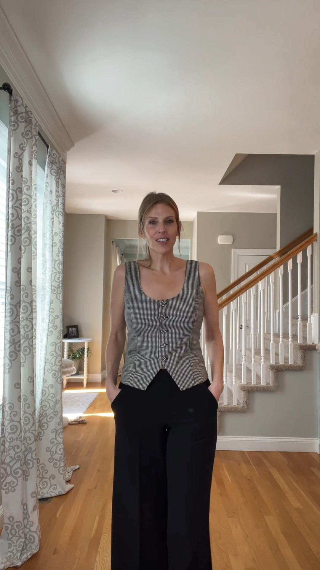 gingham vest + black wide leg trouser pants 🖤

simple, polished outfit idea that works for so many plans

#LTKootd #LTKOver40 #LTKSeasonal